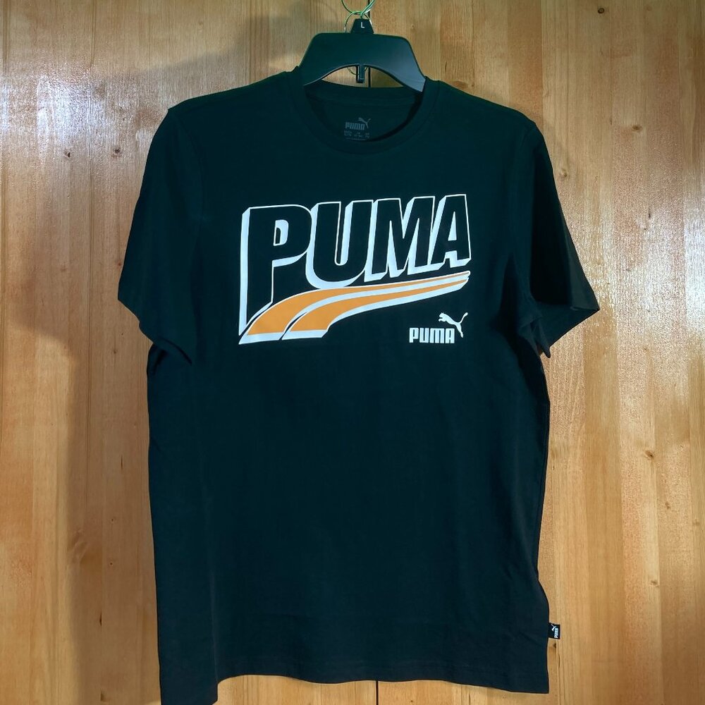 NEW! PUMA MID 90S XL Extra Large Boys Graphic Print T-Shirt Tee Shirt Black